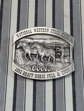 1983 Coors Draft Horse Pull Belt Buckle Limited Edition #61 Western